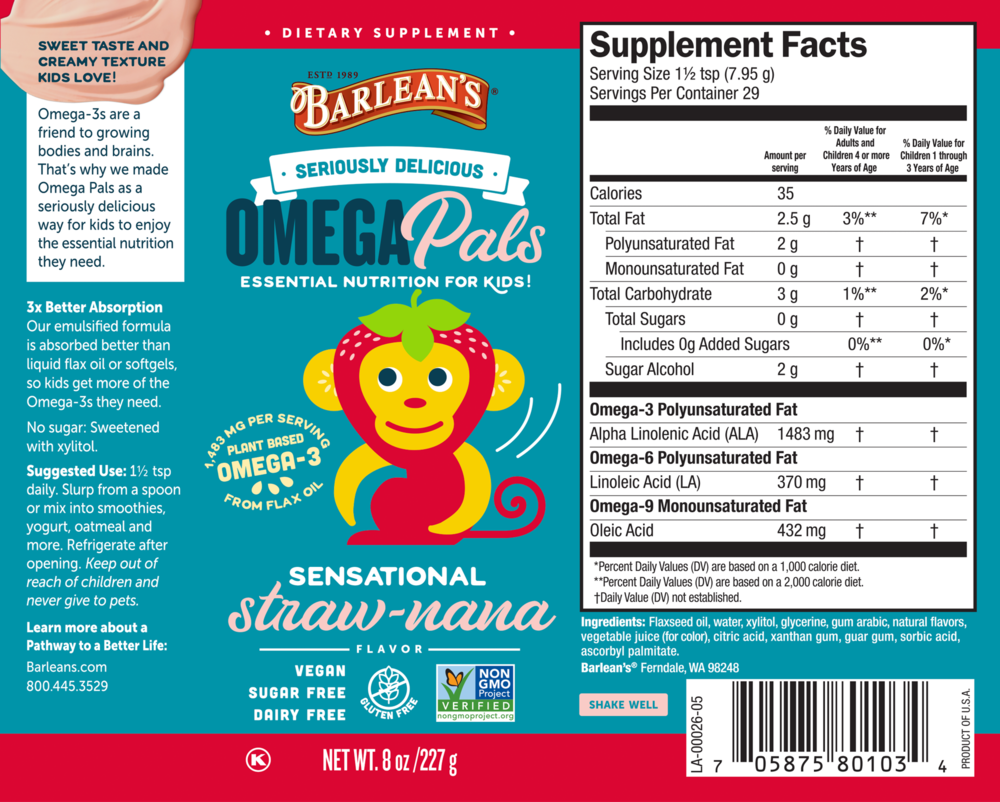 Seriously Delicious Omega Pals Sensational Straw-nana Flax Oil