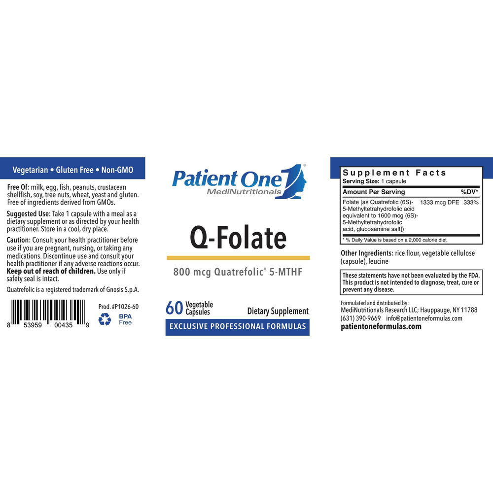 Q-Folate 800mcg (as 5-MTHF Quatrefolic)