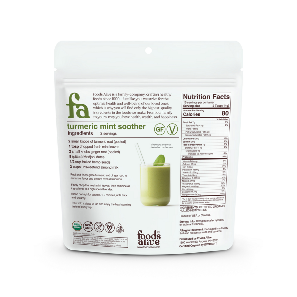 Hulled Hemp Seeds Organic