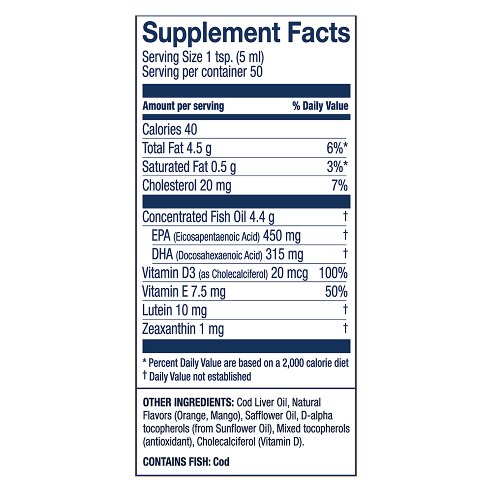 Wild Norwegian Cod Liver Oil+, Orange Bliss Flavor