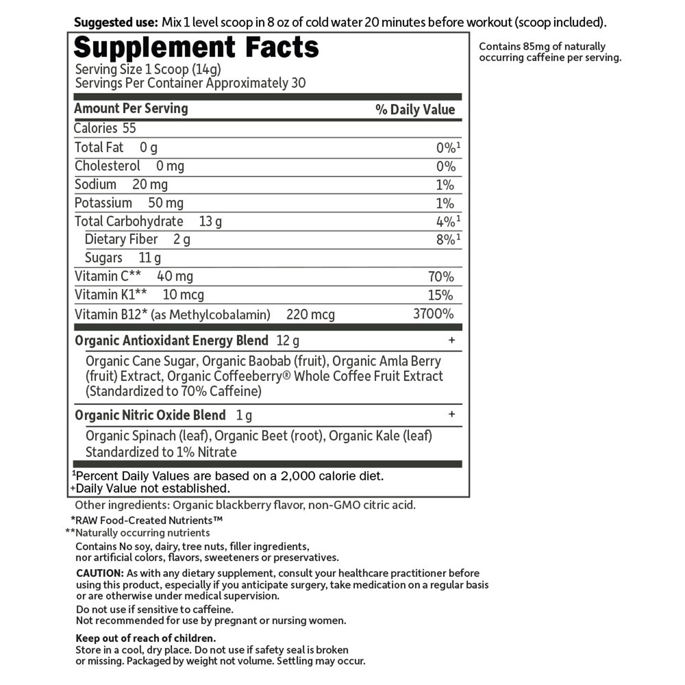 SPORT Organic Pre-Workout Energy + Focus Blackberry