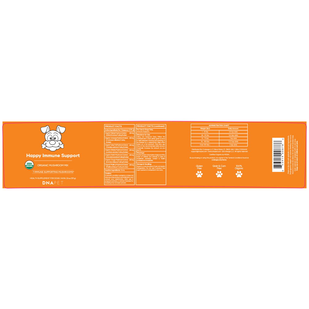 DNA PET Happy Immunity USDA Organic