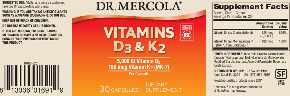 Vitamins D3 and K2