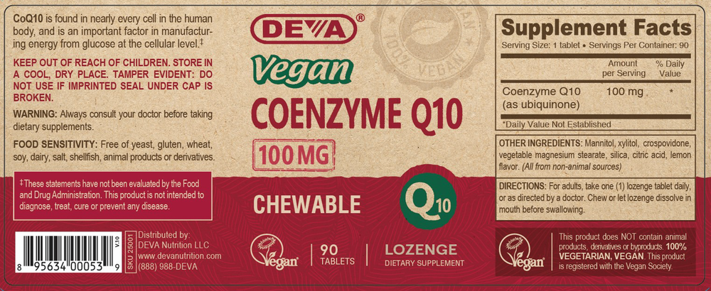 Vegan Coenzyme Q10 100mg