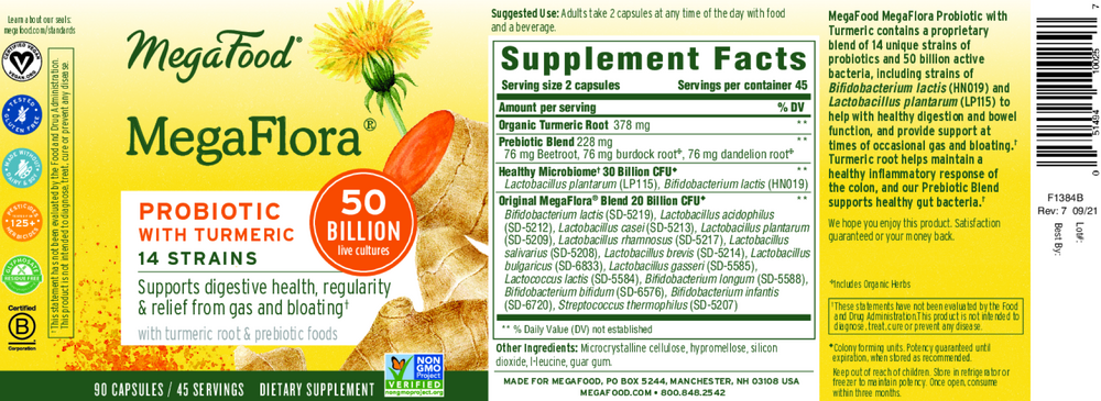MegaFlora® Probiotic with Turmeric
