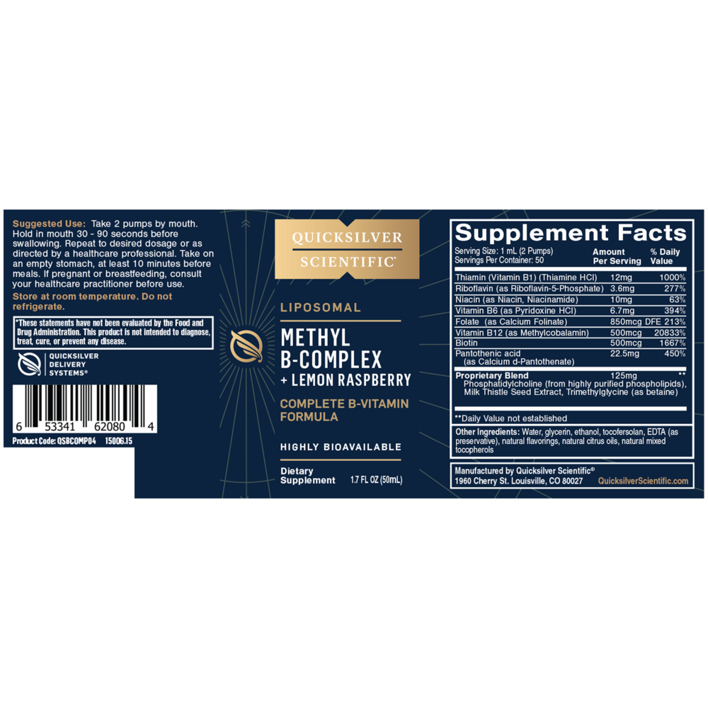 Liposomal Methyl B-Complex + Lemon Raspberry