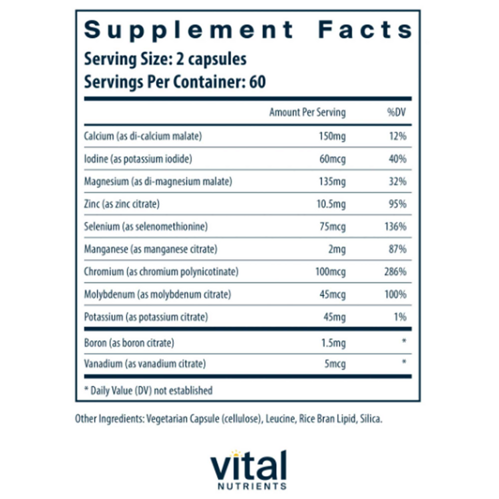 Multi-Minerals Citrate/Malate Formula (No Copper or Iron)