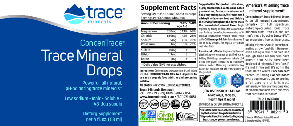 Concentrace Trace Mineral Drops - Glass