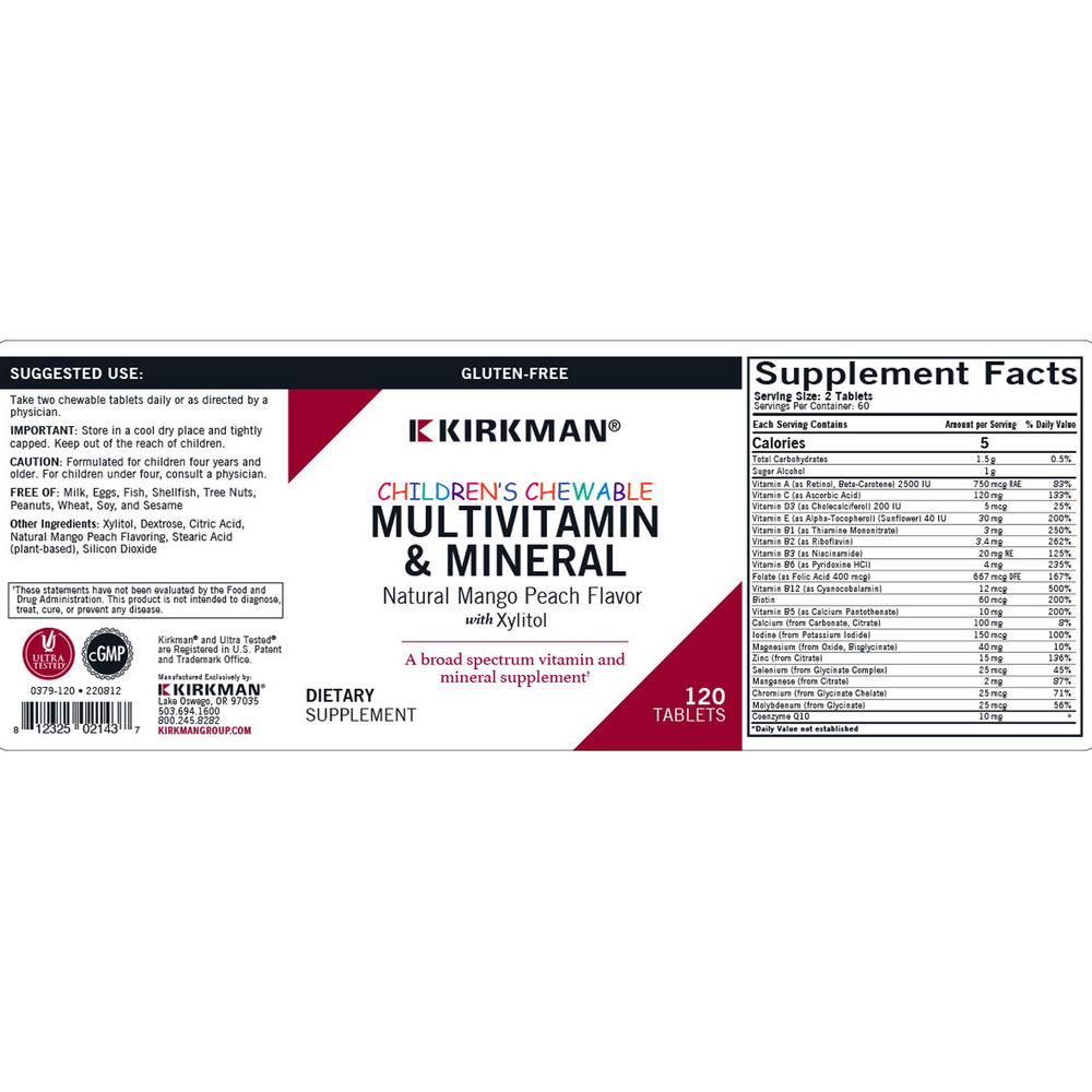 Children's Chewable Multi-Vitamin/Mineral w/Xylitol