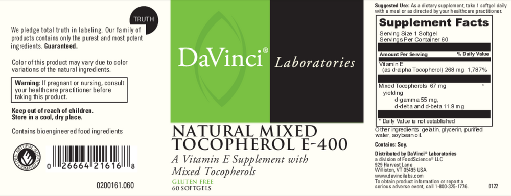 Natural Mixed Tocopherol E-400