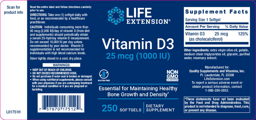 Vitamin D3 1,000IU