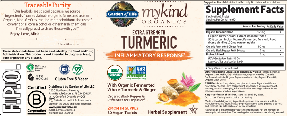 mykind Organics Extra Strength Turmeric Inflammatory Response