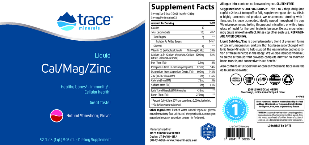 Liquid Cal/Mag/Zinc - Natural Strawberry