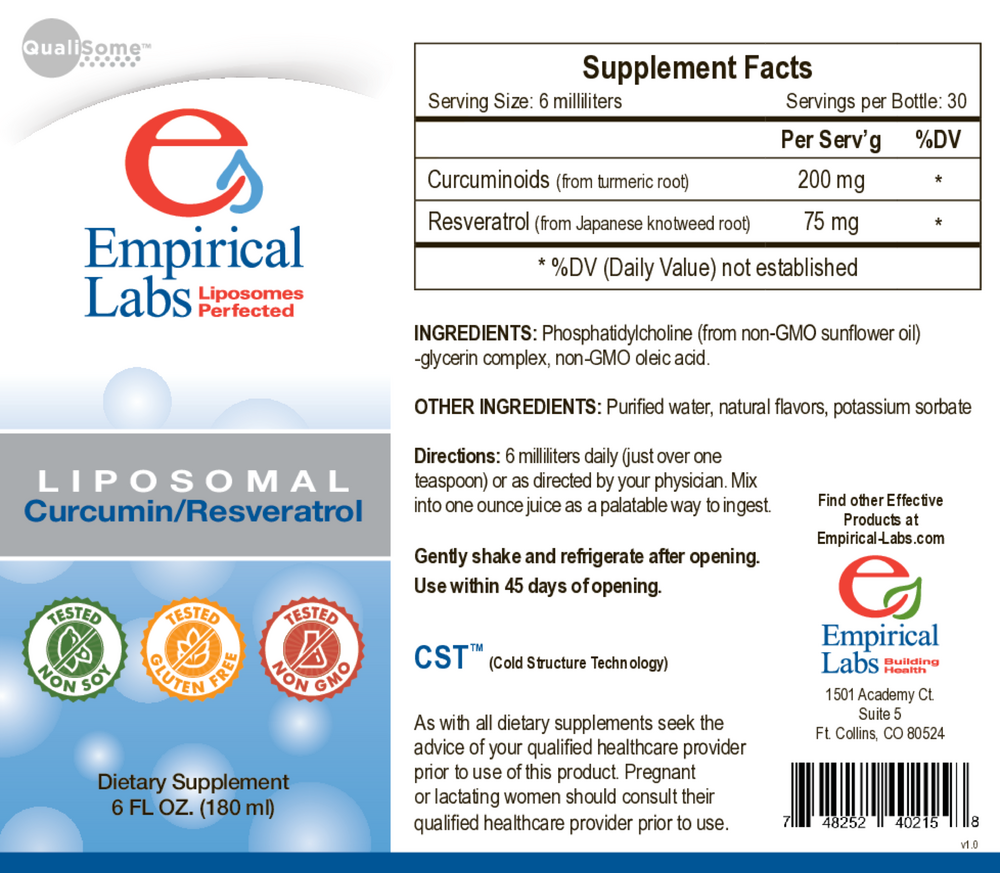 Liposomal Curcumin/Resveratrol, Citrus