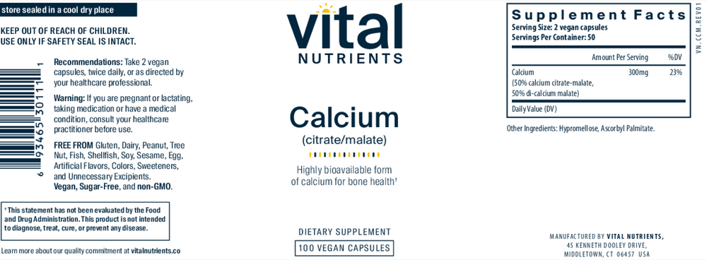 Calcium (citrate/malate) 150mg