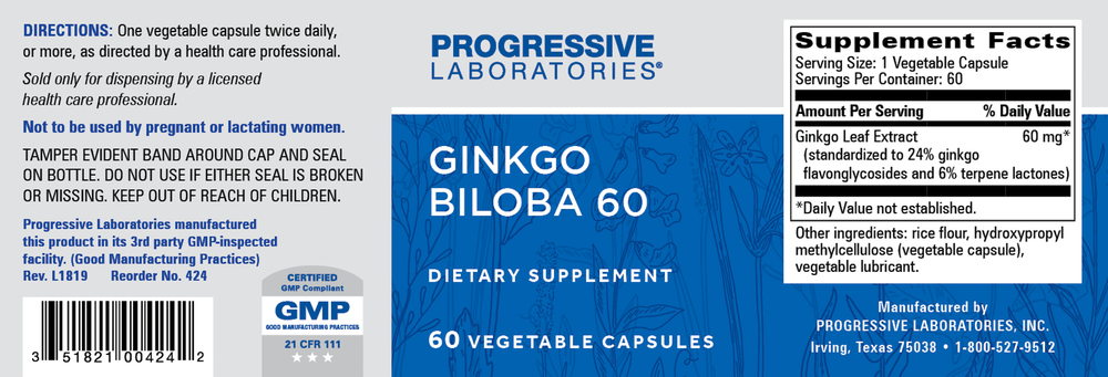 Ginkgo Biloba 60mg