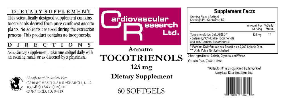 Annatto Tocotrienols 125mg
