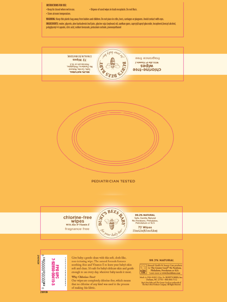 Baby Bee Wipes Chlorine Free