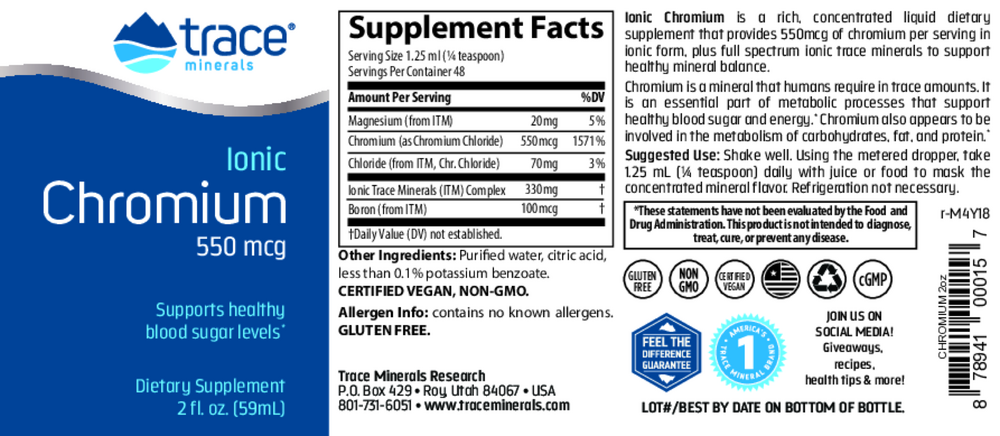Liquid Ionic Chromium 550mcg
