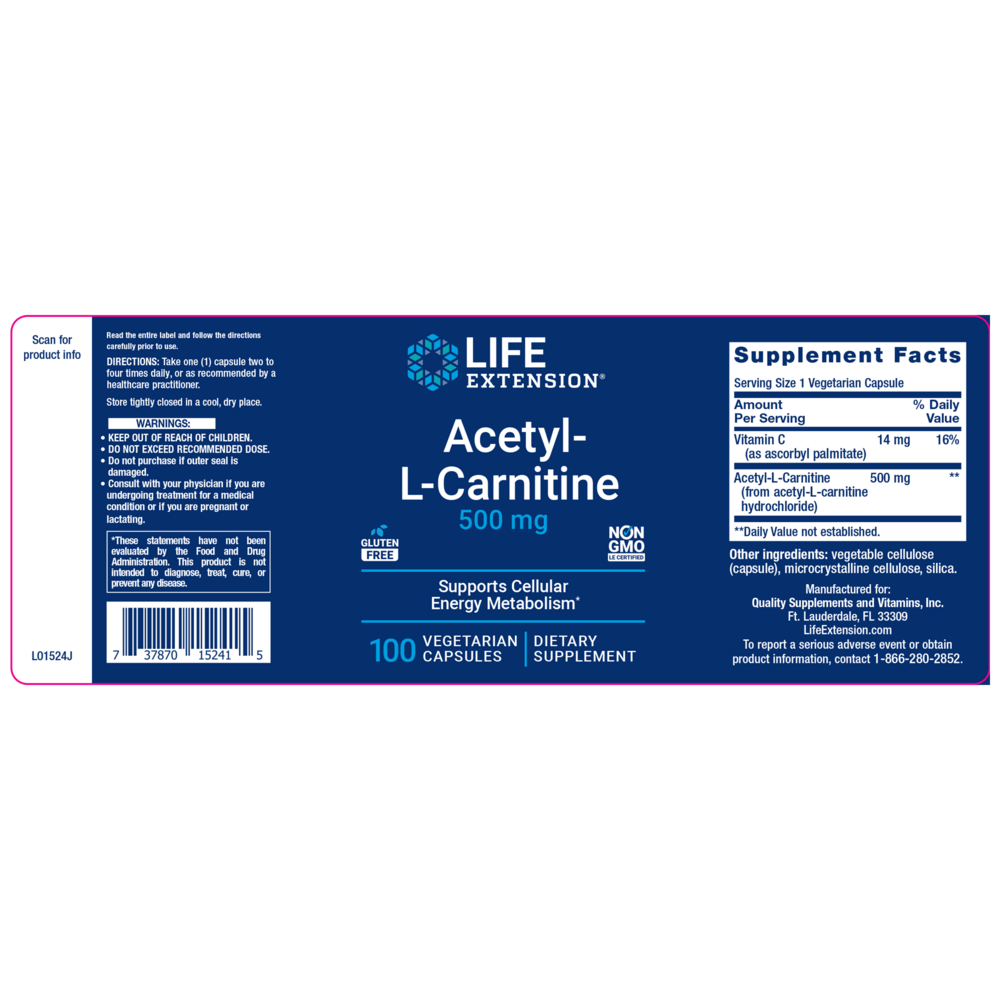 Acetyl-L-Carnitine 500mg