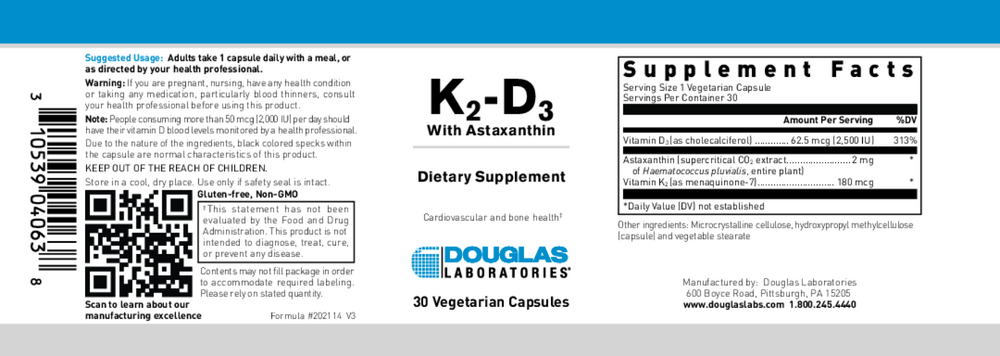 K2-D3 w/Astaxanthin 30c