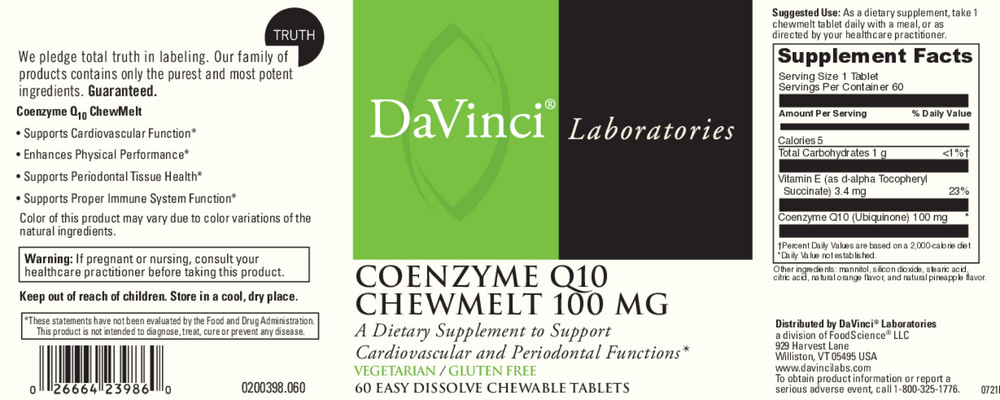 CoQ10 100mg Chewable Tablets