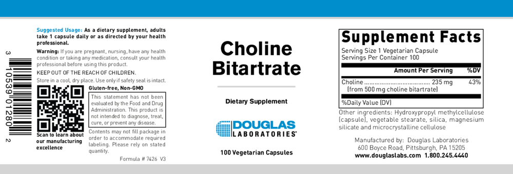 Choline Bitartrate 500mg