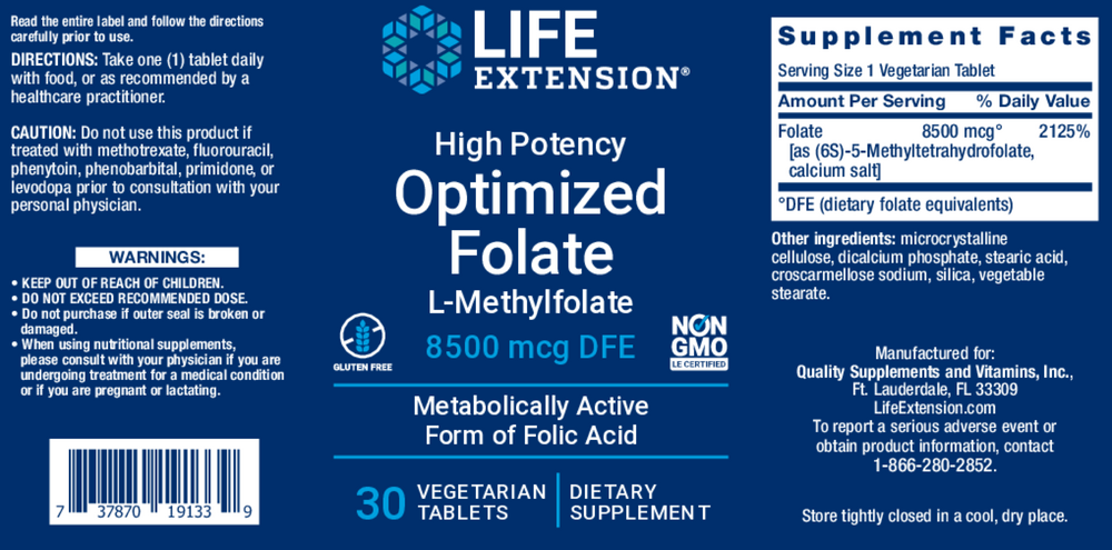 High Potency Optimized Folate 8500mcg