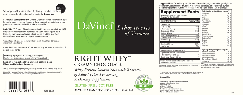 Right Whey, Creamy Chocolate (California Only)