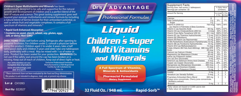 Liquid Children's Super Multivitamins & Minerals