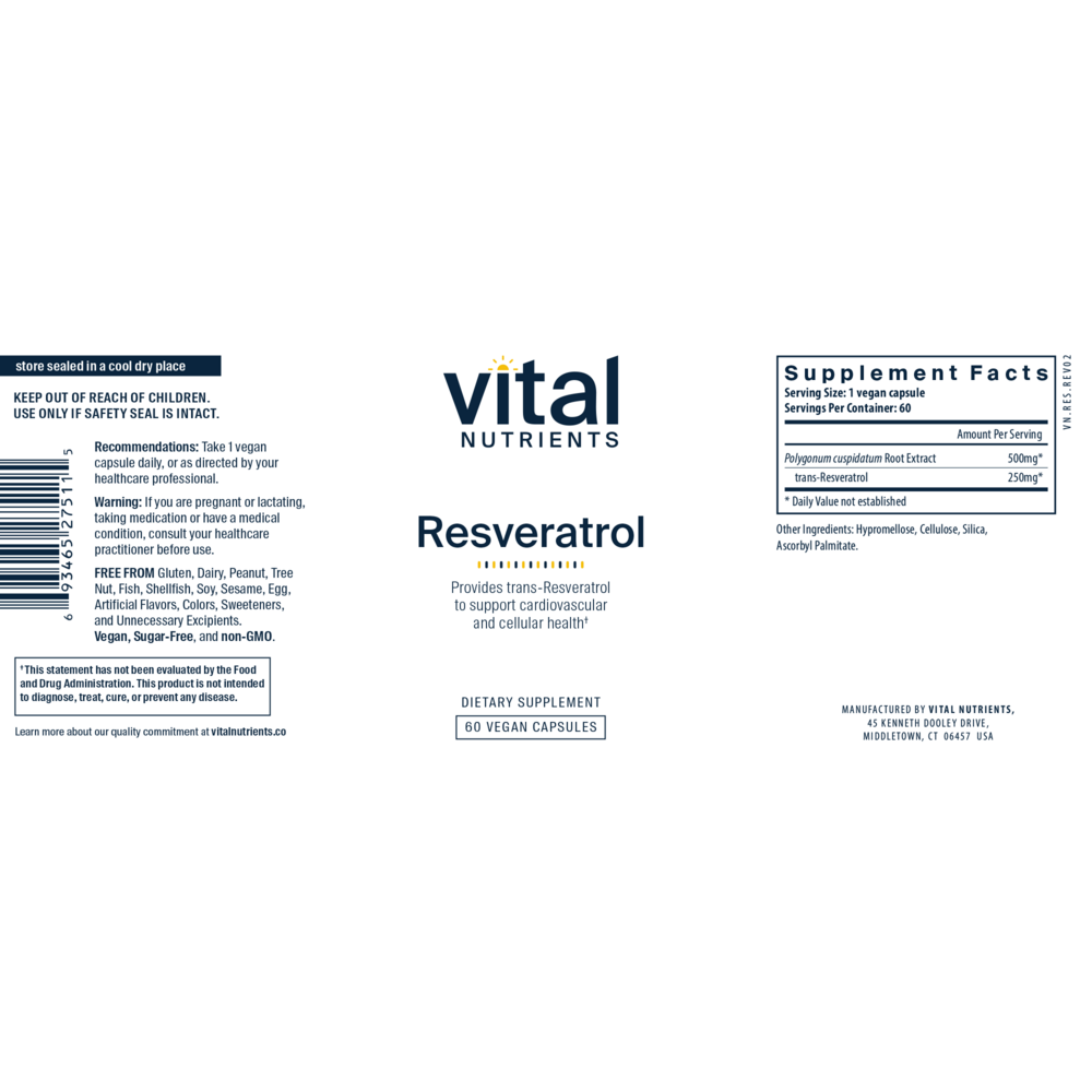 Resveratrol 500mg (California Only)