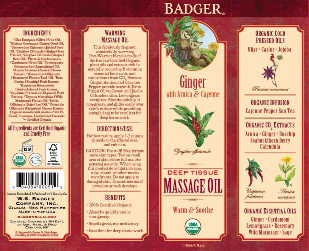 Deep Tissue Massage Oil w/Ginger