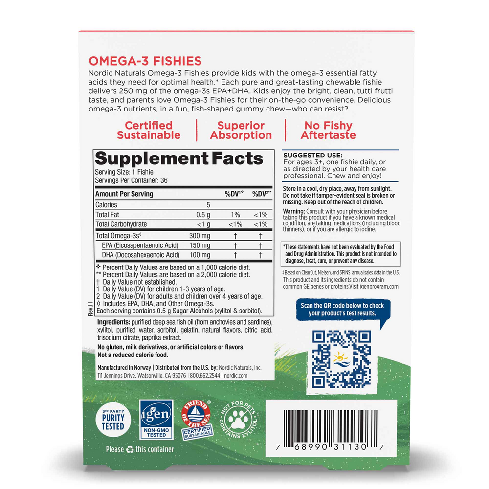 Zero Sugar Omega-3 Fishies