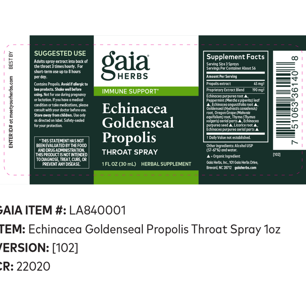 Echinacea/Gold Propolis Throat Spray