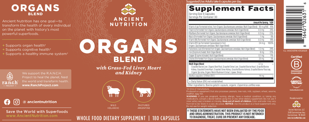 Ancient Glandulars - Organs Blend