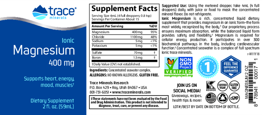 Liquid Ionic Magnesium 400mg