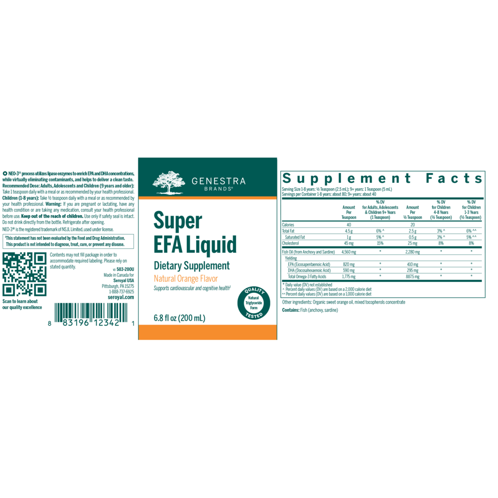 Super EFA Liquid, Natural Orange Flavor