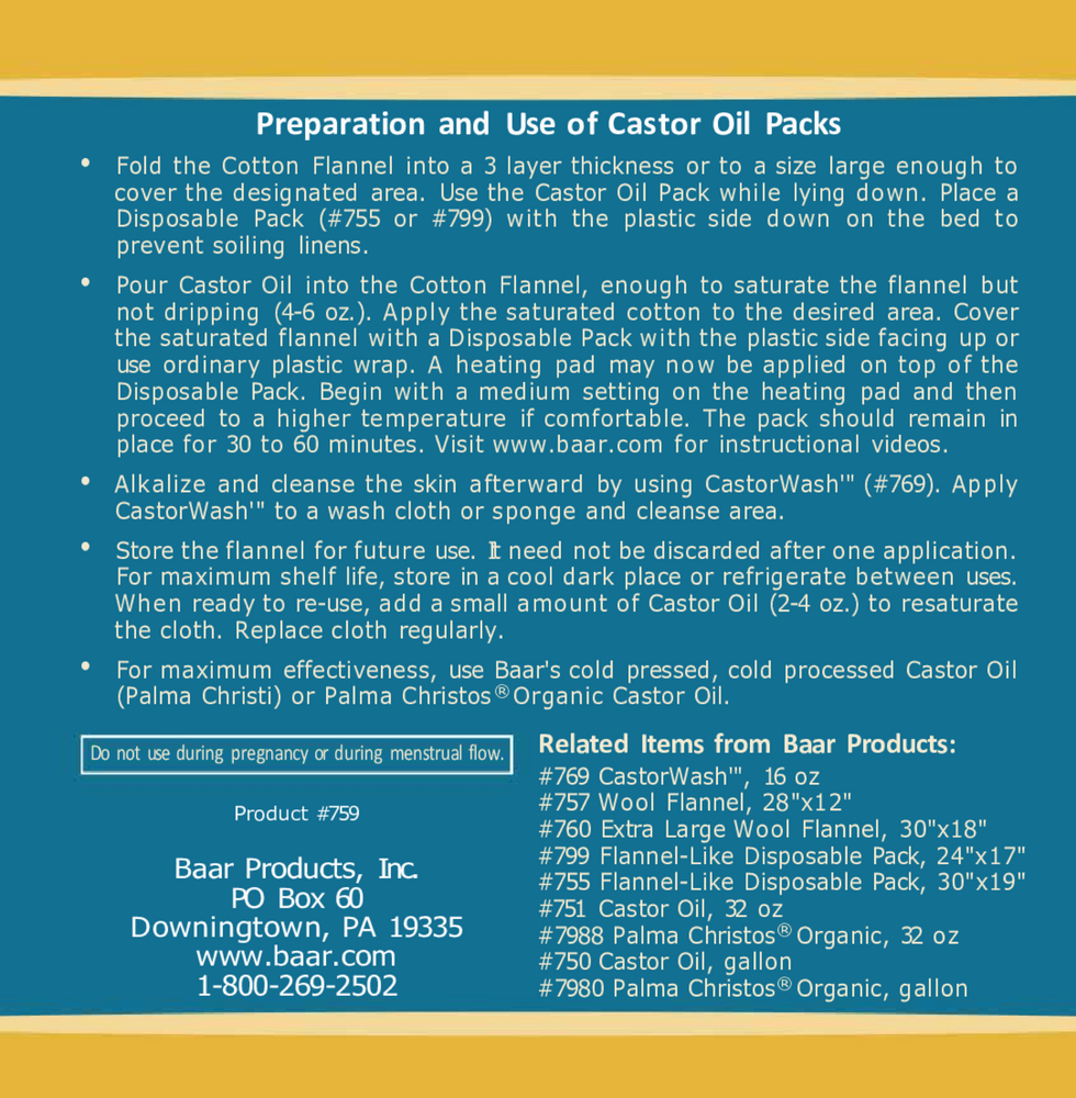 Cotton Flannel for Caster Oil