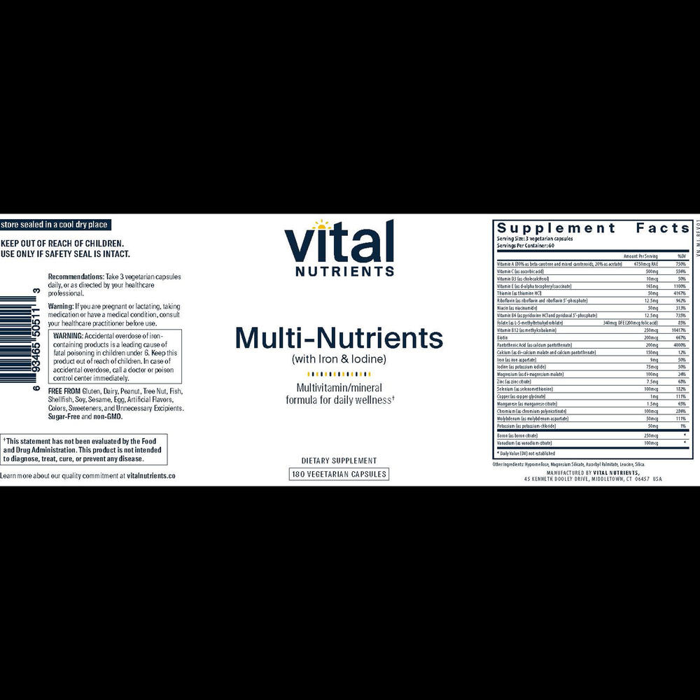 Multi-Nutrients w/Iron and Iodine