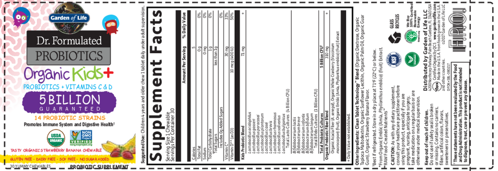 Organic Kids Probiotics Strawberry Banan
