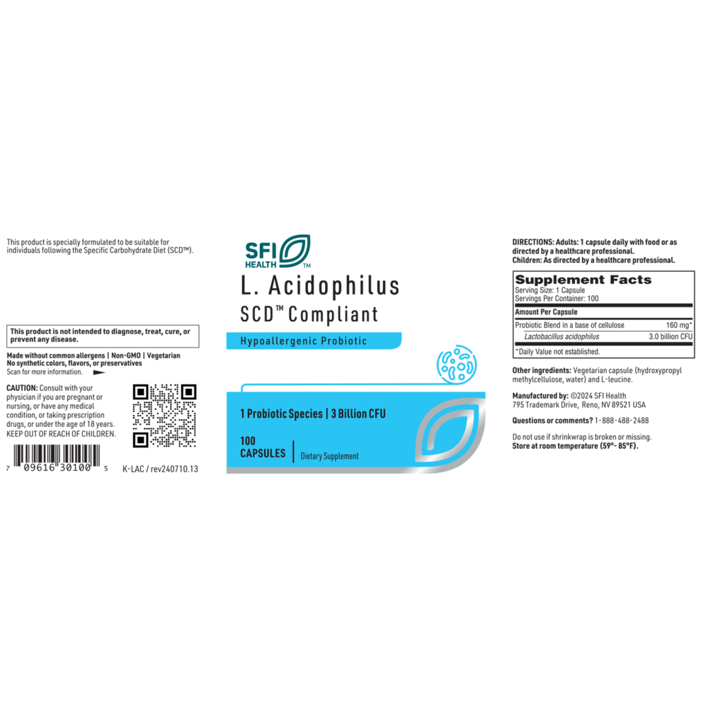 L. Acidophilus SCD Compliant Probiotic