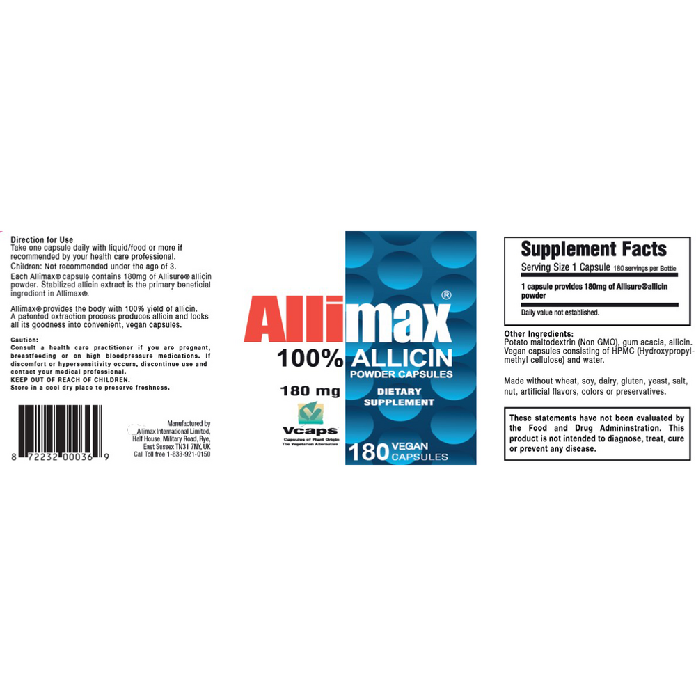 Allimax 100% Allicin 180mg