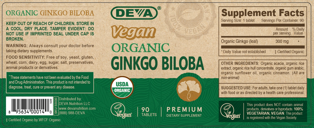 Vegan Ginkgo Biloba Organic