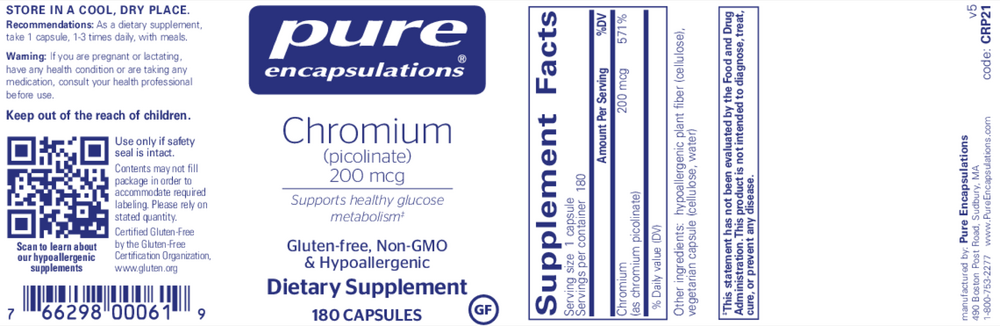 Chromium (Picolinate) 200mcg