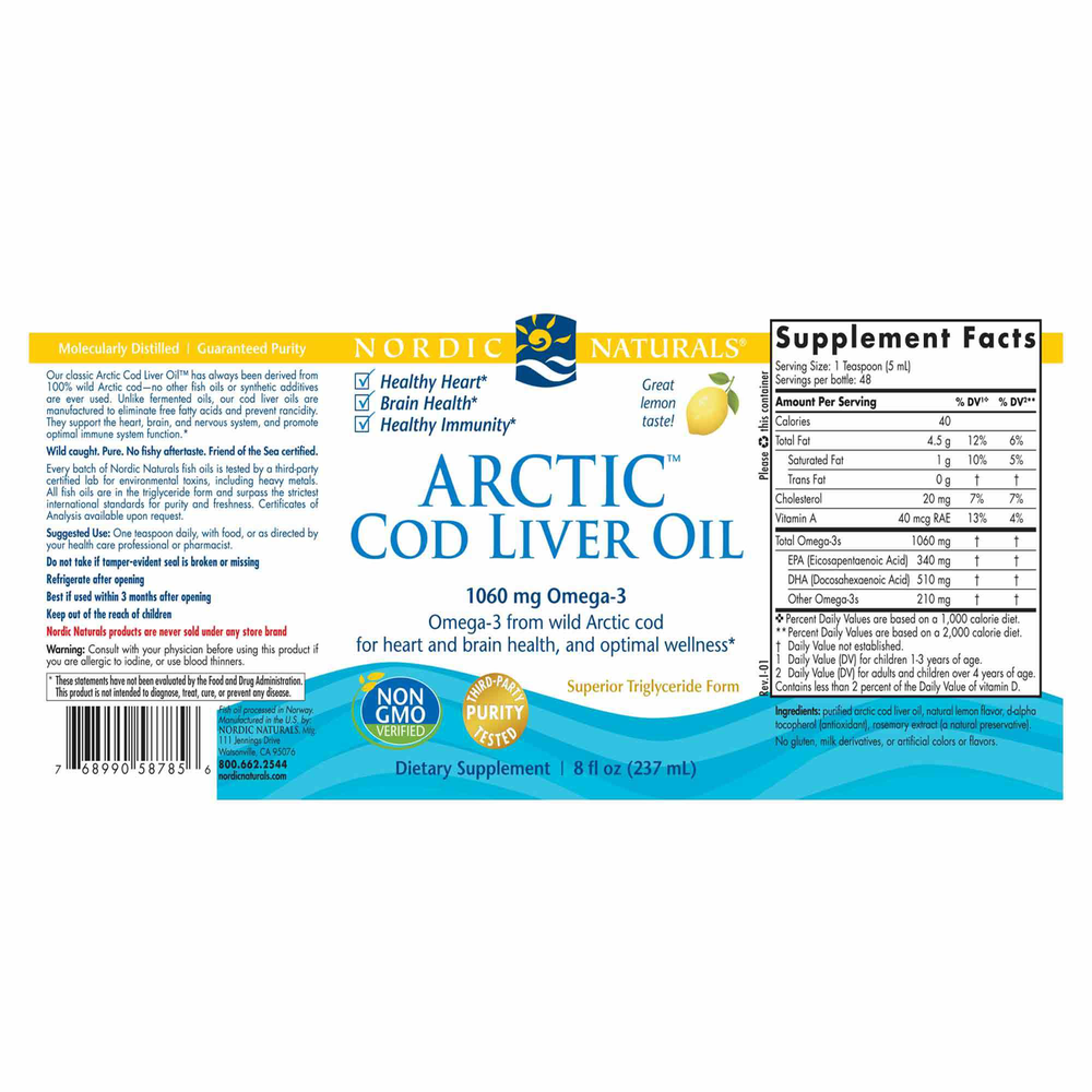 Arctic Cod Liver Oil Lemon