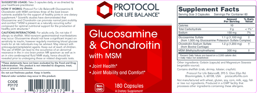 Glucosamine and Chondroitin + MSM