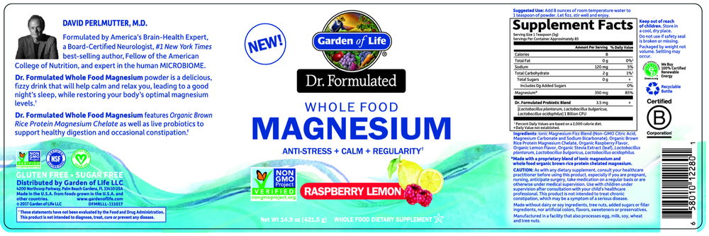 Dr. Formulated Whole Food Magnesium Raspberry-Lemon