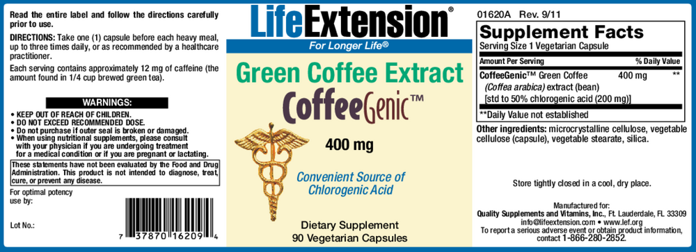 CoffeeGenic Green Coffee Extract 400mg