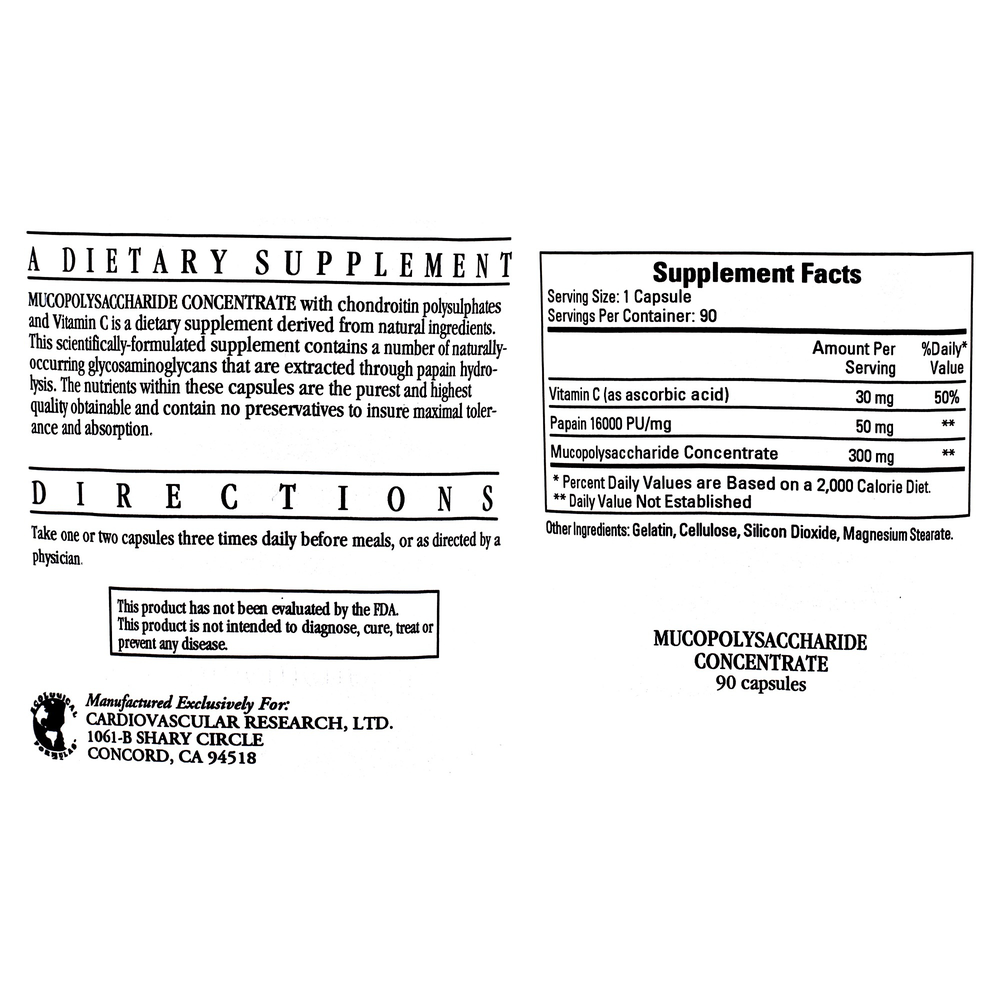 Mucopolysaccharide Concentrate