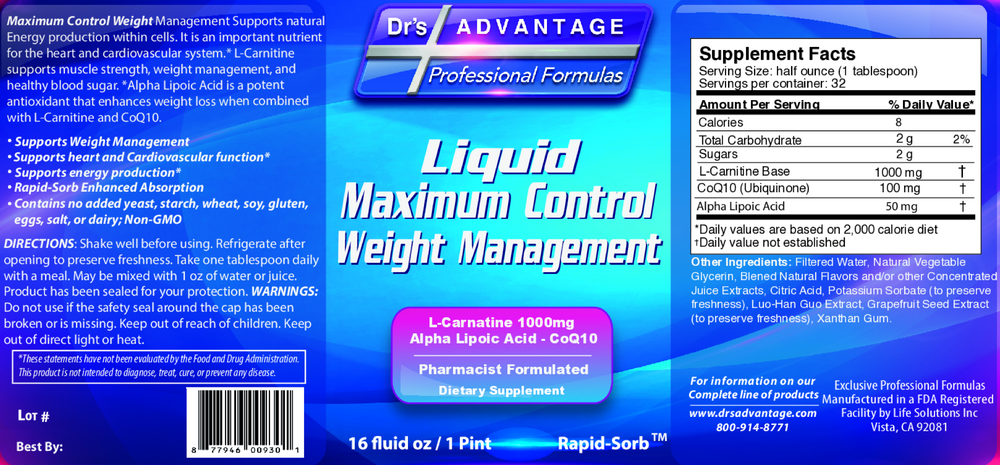 Liquid Maximum Control Weight Management